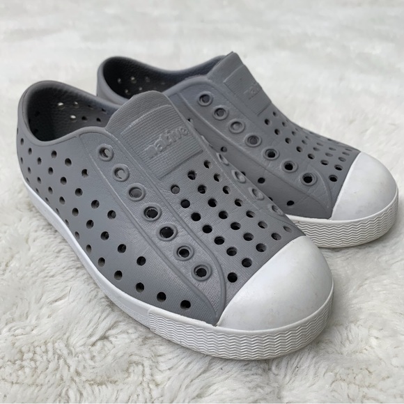 Native Shoes Other - Native Jefferson Boy's Pigeon Grey White Shoes Size 10